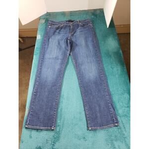 Calvin Klein Jeans Sz 14 Womens Blue Stretch Pants Denim Ladies Mid Rise Skinny